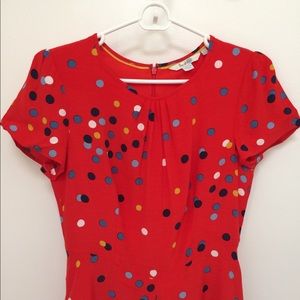 New Boden Calissa Dress, Red polka dot, size 4L US